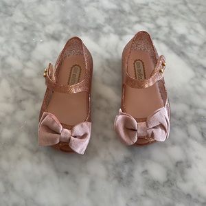 Mini Melissa pink gold  glitter baby shoes size 5